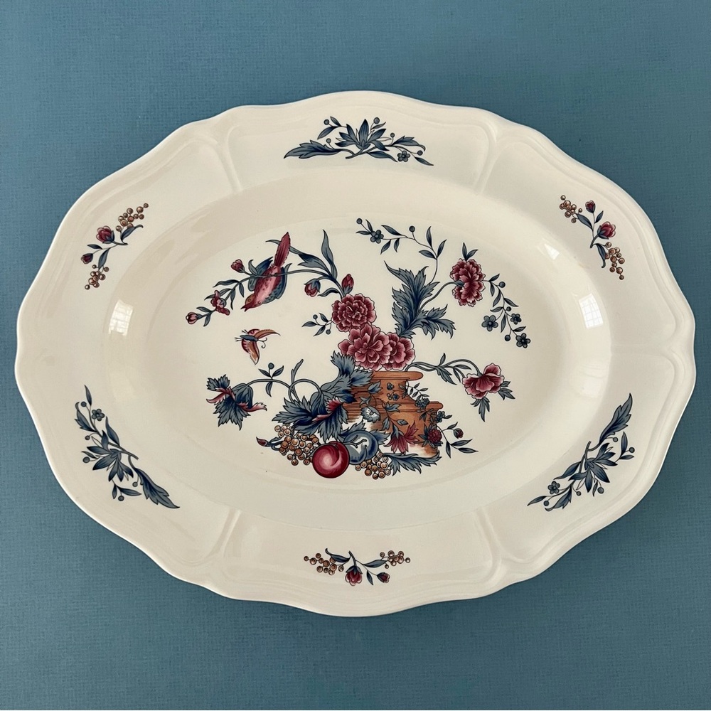 Wedgwood Williamsburg Potpourri Queensware Vintage Porcelain Serving Platter‎